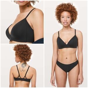 Lululemon Take Shape Bra Size 38B Solid Black Daily Bra Seamless